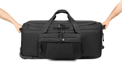 Mountain Land 120L Tactical Duffle Bag Rolling Duffle Bag with Wheels And Handle(Black)