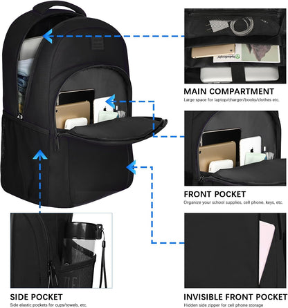 LARIPOP Extra Large Backpack,17.3 Inch Business Laptop backpack for Men Women with USB Charging Port,Water-Resistant Laptopack Weekender Daypack for Work College Computer