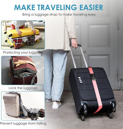 Travel Inspira Luggage Straps for Suitcases with TSA Lock, Protect Your Luggage Anti-Burst, High Visibility Color, Easy to Identify Luggage Adjustable Heavy Duty Belt for 20-32 Inch Suitcases