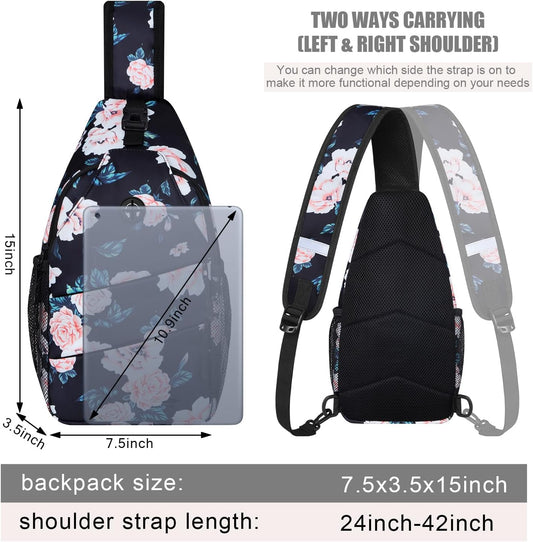 Crossbody Bags for Women Men Trendy Sling Bag Bakpack Casual Chest Bag with Convertible Shoulder Strap