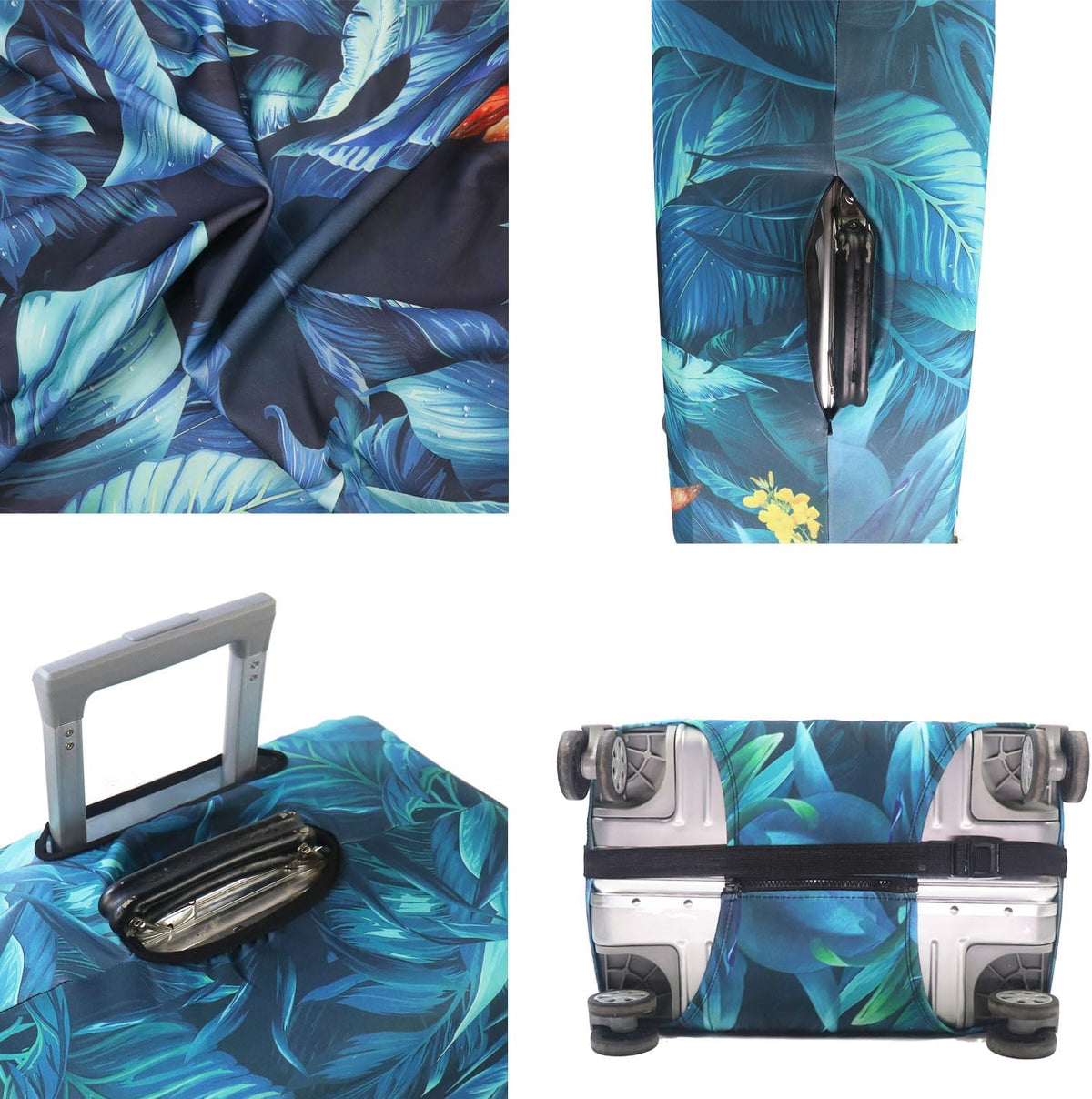 MosaiRudo Thicker Luggage Cover Elastic Suitcase Cover Protector Fits 18-32 Inch Suitcase Travel Accessories (Rainforest, XL)