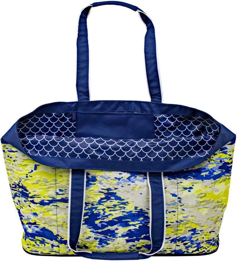geckobrands Oversized Beach Tote – Large and Stylish Beach Bag with 4 Exterior Pockets and Zippered Internal Compartment