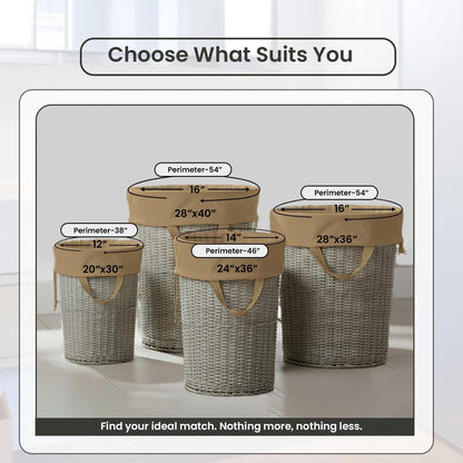 LFH Home Cotton Canvas Large Laundry Bag with Handle, Heavy Duty Drawstring Closure Washable Laundry Bags, School Travel, Home, Hotel, College Dorm, Organizer Sack, Toys Clothes 24x36-Beige