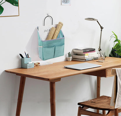 2pcs Wall Hanging Storage Bag,Wall Hanging Organizer Bags with Pockets, Wall Organizer Storage for Dormitory Bathroom Bedroom Kitchen(Green)