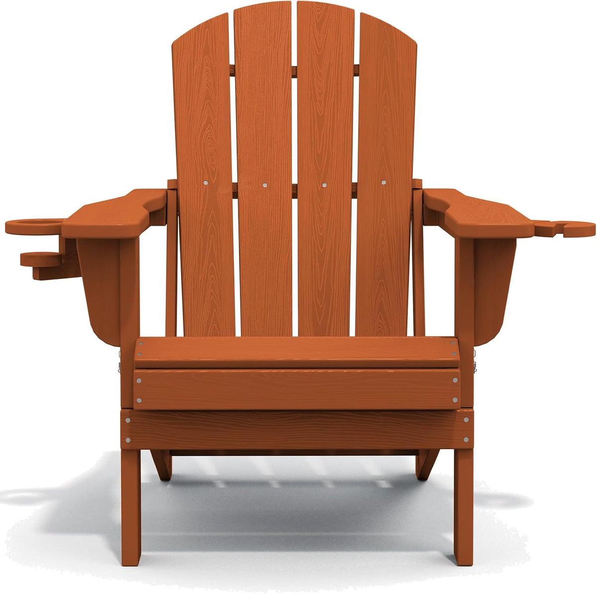 SERWALL Adirondack Chair with Cup Holders - Composite Adirondack Chairs HDPE Outdoor Chairs All Weather Use- Orange