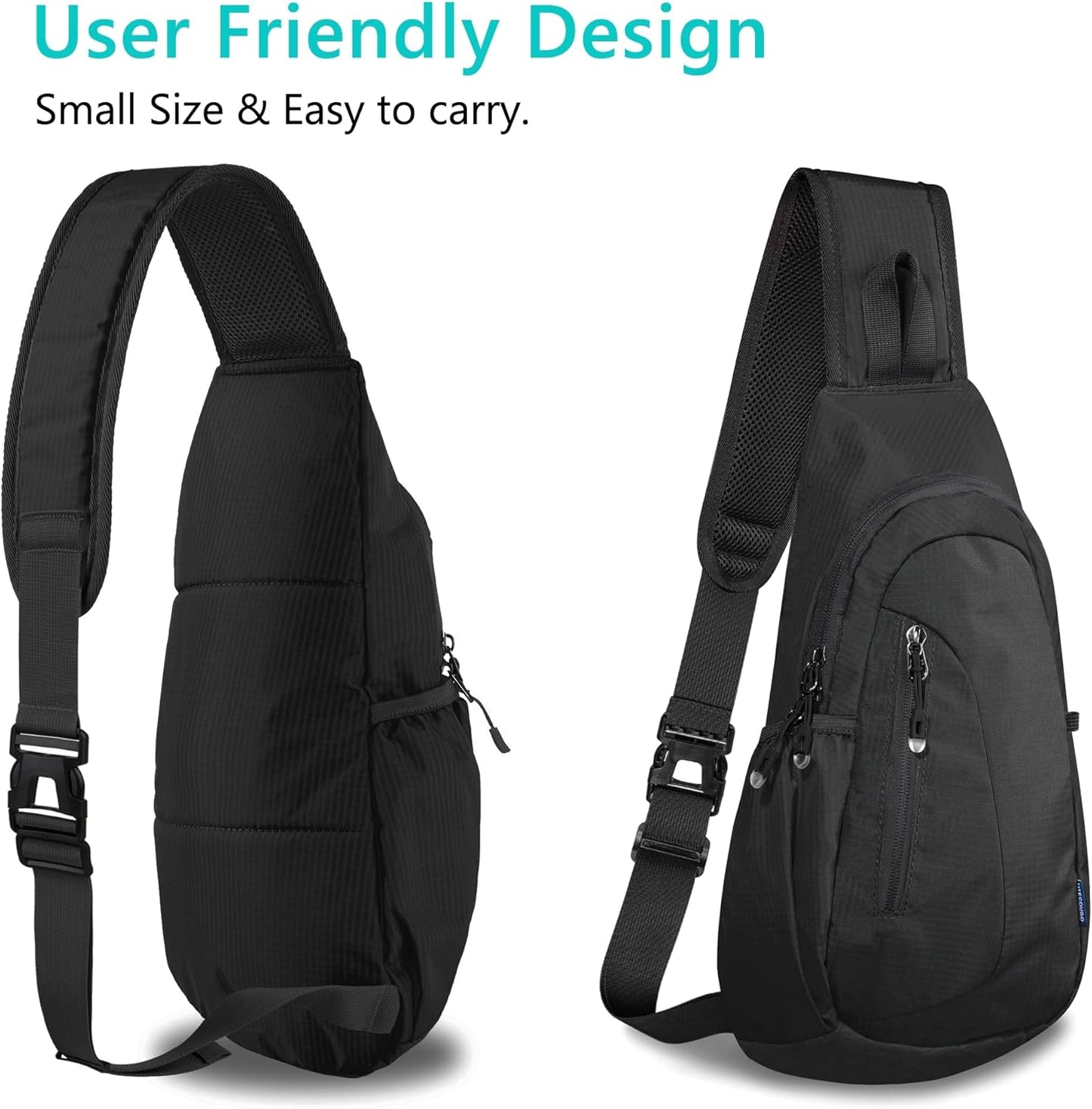 TITECOUGO Small Sling Bag, Lightweight Crossbody Backpack for Men Women, Shoulder Bag for Sports and Outdoor