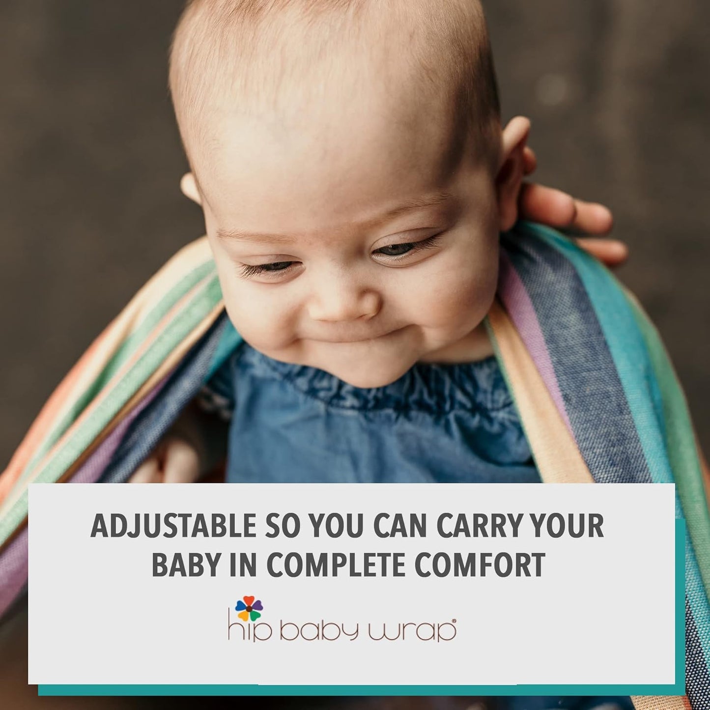 Hip Baby Wrap Ring Sling Baby Carrier for Infants and Toddlers - 100% Soft Cotton Baby Wraps Carrier for Babies 8-35 lbs - Perfect Baby Shower Gifts Moms and Dads - Nursing Cover (Rainbow Honeycomb)
