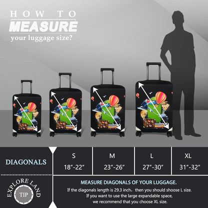 Explore Land Luggage Cover Suitcase Protector Fits 31-32 Inch Case (Travel, XL)
