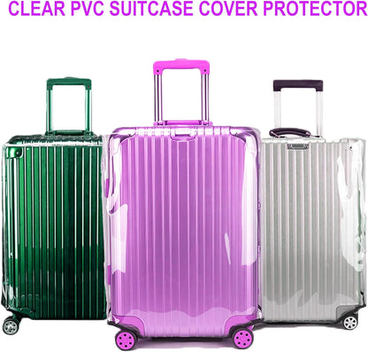 28 Inch Full Clear PVC Suitcase Cover Protectors for TSA Approved Travel Luggage Protector Covers Set Transparent Luggage Case Suitable for 28"-29" Full Clear
