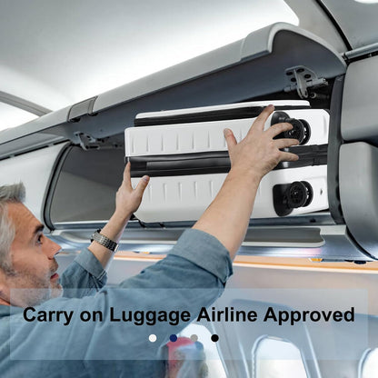 Carry On Luggage 22×14×9 Airline Approved, 20 Inch Lightweight ABS+PC Hard Shell Suitcases with Front Pocket, Spinner Wheels, TSA Lock (White, 1PC)