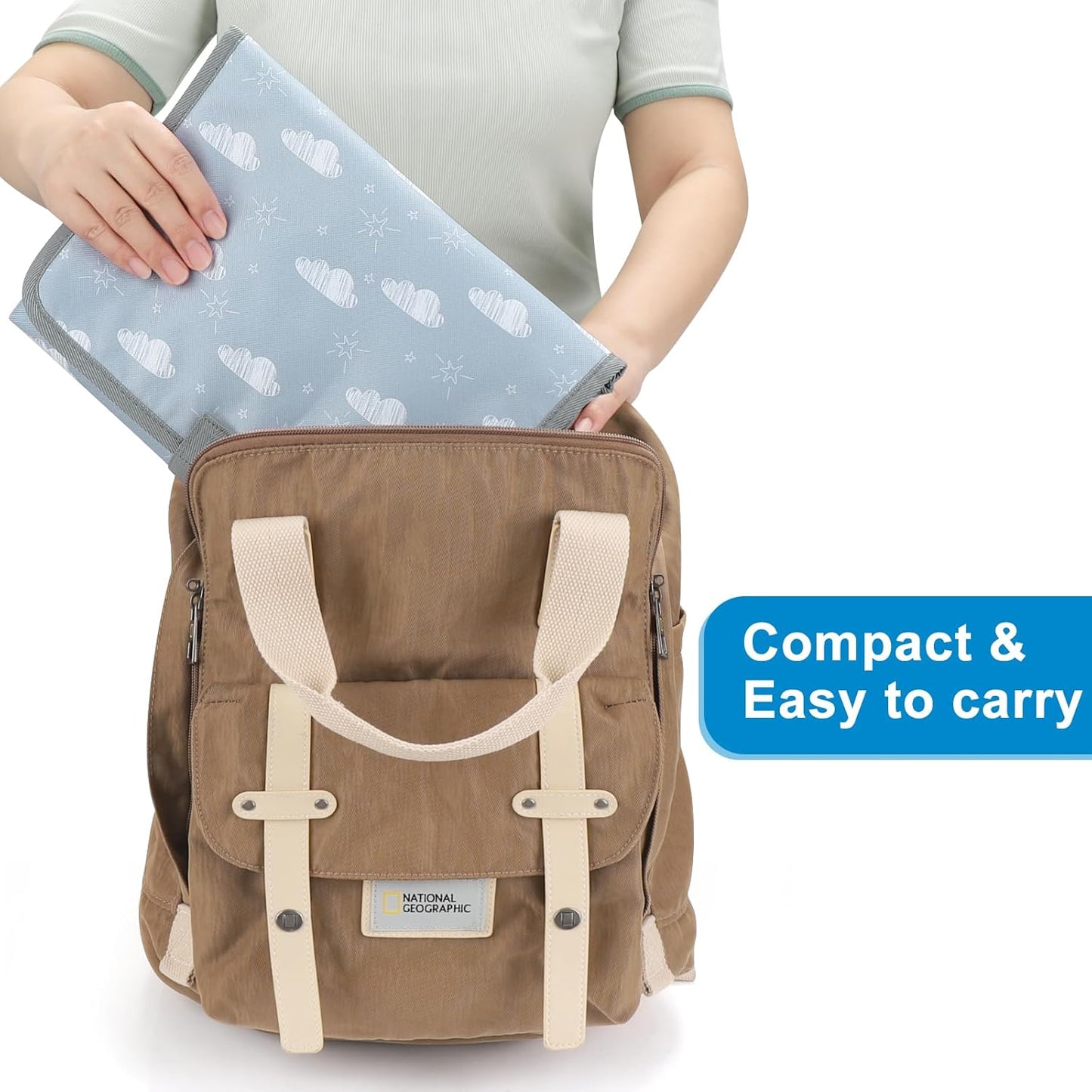 Accmor Portable Diaper Changing Pad, Waterproof Baby Changing Mat, Foldable Travel Diaper Changing Pads for Baby, Baby Essentials Shower Registry Gifts