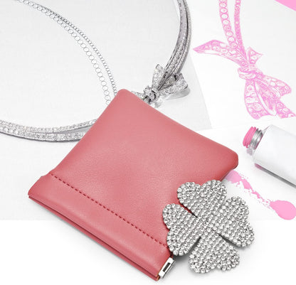 PU Leather Jewelry Travel Bag Leather Jewelry Pouch Christmas,Wedding Party Favor Gift Bag (S, Pink)