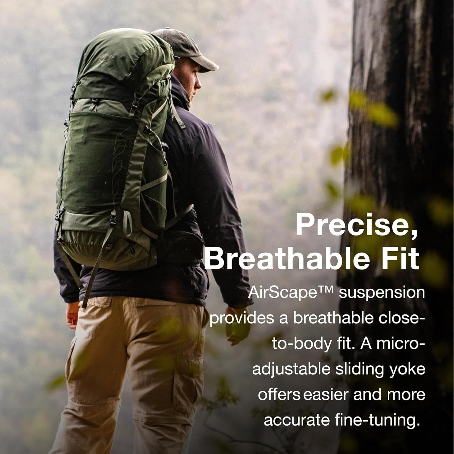 Osprey Talon 44L Men's Lightweight Hiking Backpack with Hipbelt, Black/Coal Grey, L/XL