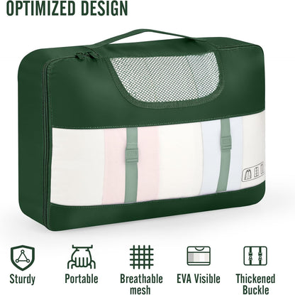 Veken 10 Set Packing Cubes for Travel Essential, Suitcase Organizer Bags in 4 Sizes, Carry-On Luggage Accessories with Large Laundry & Hanging Toiletry Bag, Must-Have for Airplane, Road Trip & Camping