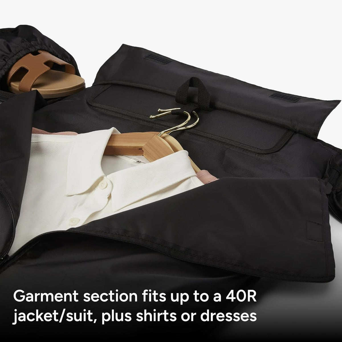 Halfday Convertible 2-in-1 Garment Duffel Weekender Bag 40L | Wrinkle-Free Travel, Hanging Suit Compartment, Shoe Pockets, Trolley Sleeve. Durable & Water-Resistant Carry-On, Shadow
