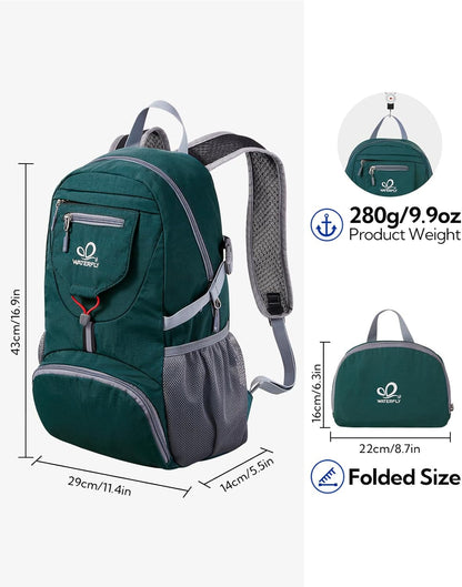 WATERFLY Small Lightweight Packable Backpack: 20l Ultra Light Foldable Travel Hiking Camping Daypack Day Pack for Man Woman