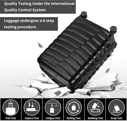 Lightweight Luggage with Spinner Wheels & YKK Zipper, Hard Shell 3-Piece Suitcase ABS+PC Hardside Luggage Set with TSA Lock for Men Travel, Black (20+24+28 inch)