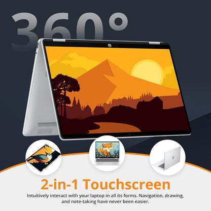 HP OmniBook 5 Flip 2-in-1 14" 2K Touchscreen Laptop, Intel 7 150U, 16GB LPDDR5, 1.16TB Storage(1TB SSD+160GB Docking Station Set), Backlit Keyboard, 5MP IR Camera, Wi-Fi 6E, Windows 11 Pro, Silver