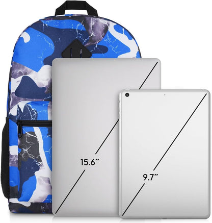 School Backpack Stone Textured,Classic Bookbag Men and Teen Boy Schoolbag with USB Charging Port for High School College Office Work Travel