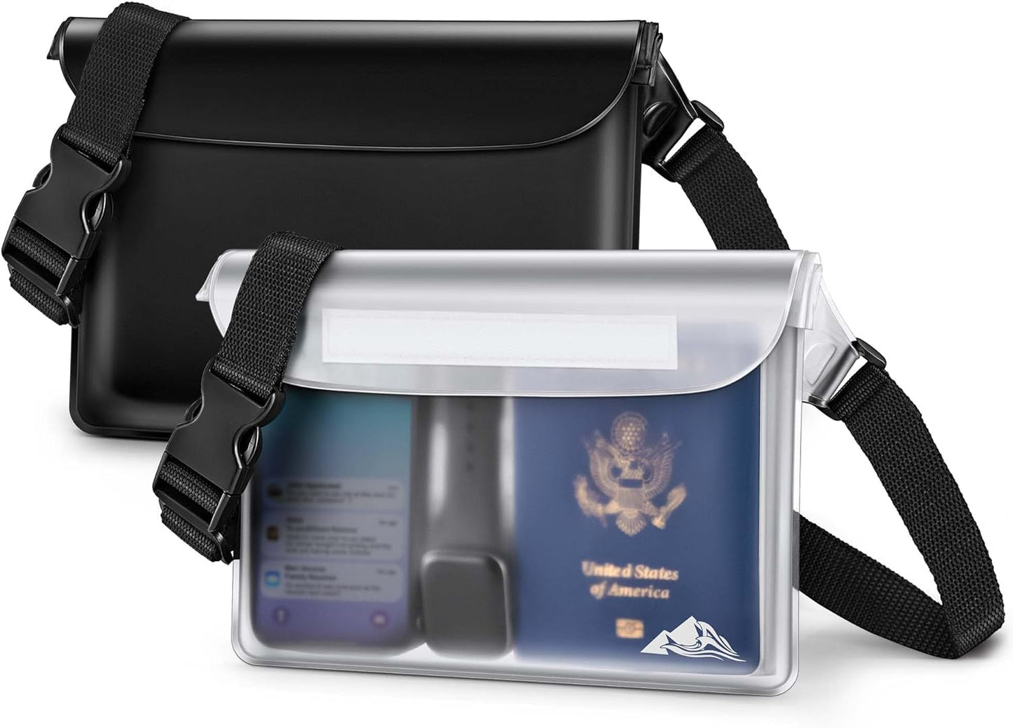 HEETA Waterproof Fanny Pack, Waterproof Pouch Dry Bag 2/3/4 Pack for Phone Passport Purse, Adjustable Waist Strap for Swimming Kayaking Boating Paddle Board Accessories Cruise Beach Camping Essentials