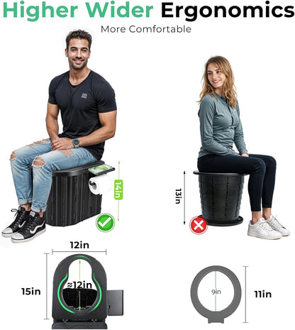 Sckee Camping Toilet, Portable Toilet for Adults, Portable Travel Folding Toilet with Lid and Paper Holder, Compact Potty for Car, Camp Toilet Portable Toilet for Camping, Hiking,Truck, RV, Beach