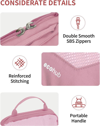 ECOHUB 4 Set /6 Set Packing Cubes for Travel Durable Suitcase Organizer Bags Set with Personalized Tag Various Sizes Travel Essentials Traveling Accessories for Luggage Machine Washable