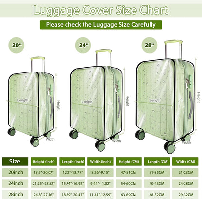 3 Pieces Thicken Clear Luggage Cover Protector, 20" 24" 28" PVC Luggage Covers for Suitcase Waterproof Dustproof Anti-scratch Travel Suitcase Covers Case for Wheeled Luggage