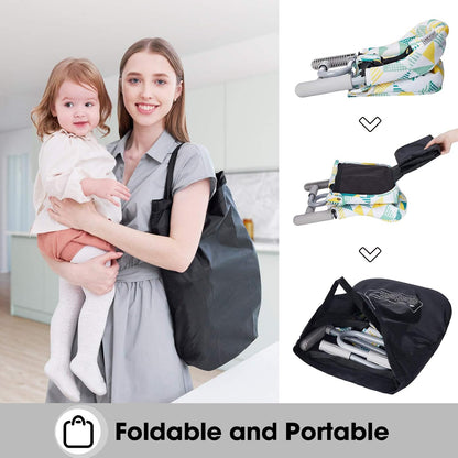 Hook On Chair, VEEYOO Clip On High Chair Folding Fast Table Chair with Storage Bag, Portable Baby Feeding Seat Attach to Table for Home and Travel