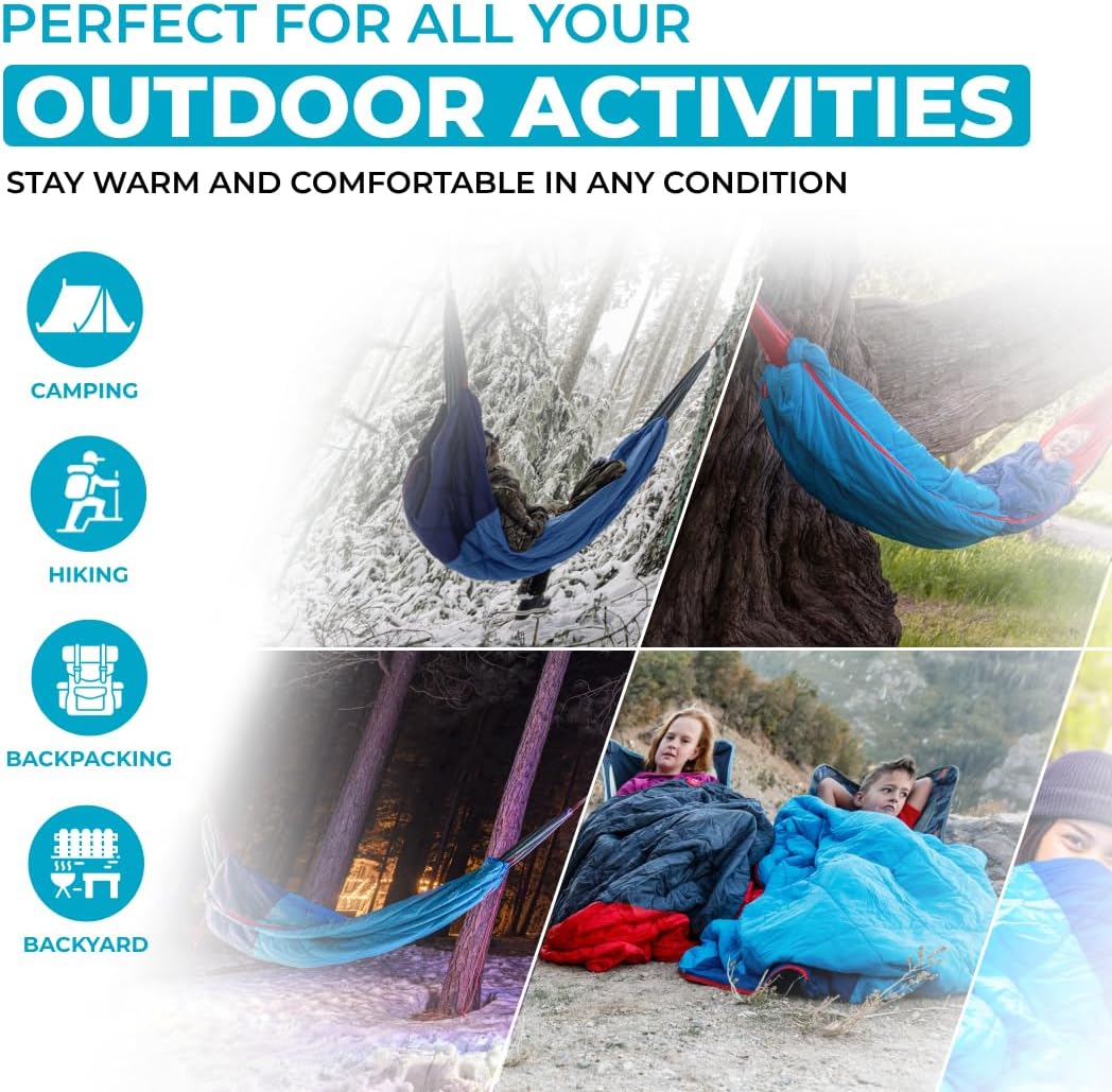 Grand Trunk 360 ThermaQuilt 3-in-1 Hammock Underquilt, Blanket and Sleeping Bag (Blue/Navy Blue)