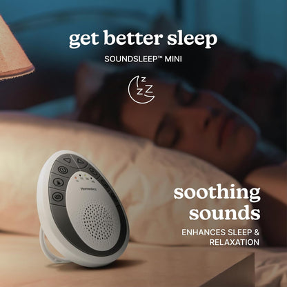 Homedics Rejuvenate Traveler White Noise Sound Machine, Portable Sound Machine with 4 Relaxing Sounds for Travel, Home, Nursery and Office, Auto Off Timer