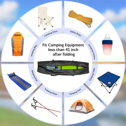 INFANZIA 41inch Sports Duffel Travel Bag, 94L Extra Large Duffel Luggage Bag with Upgrade Zipper, Water Resistant & Foldable Equipment Storage Bag for Camping Tent Tripod Fishing