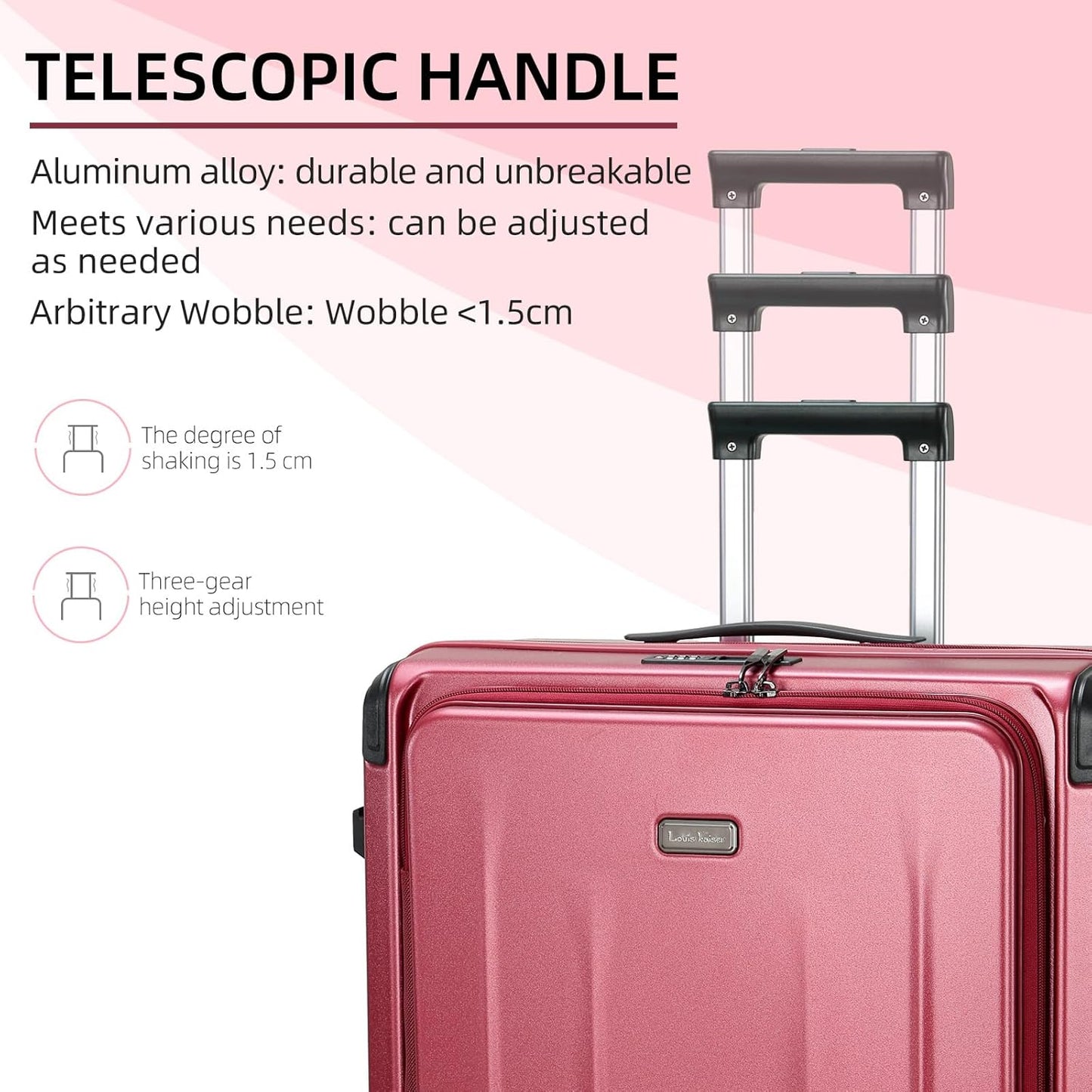 Premium Carry On Luggage, 20Inch&29 Inch Top Opening Airline Approved ABS+PC Hard Shell Suitcases with Silent Wheels, TSA Lock,Front Pocket and Wet-dry Separated Six-piece Set