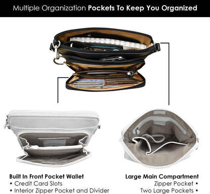 ili New York Genuine Leather Crossbody Bags for Women - Premium RFID Blocking Shoulder Bag Organizer with Adjustable Strap