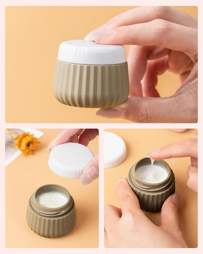 Travel Containers for Toiletries 4 Pack, TSA Approved Travel Size Toiletries, Travel Size Containers, With Clear Bag Leak Proof Silicone Jars, Travel Essentials Creams Jars Carrying Small Items