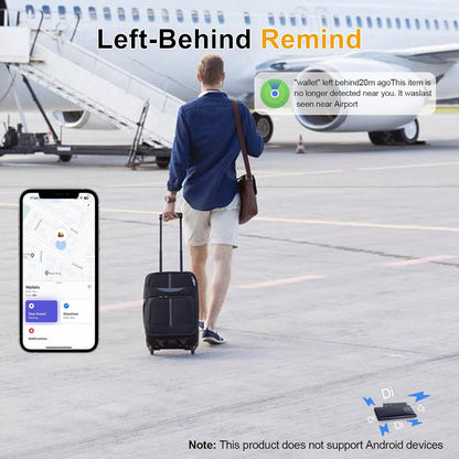 [Apple MFi Certified] LBPRT Air-Tag Card Rechargeable Wallet Tracker Thin 1.6mm 2 Pack, Smart Locator Work with Apple Find My (iOS Only, Android not Supported), Item Finder for Luggage Suitcase Bags.