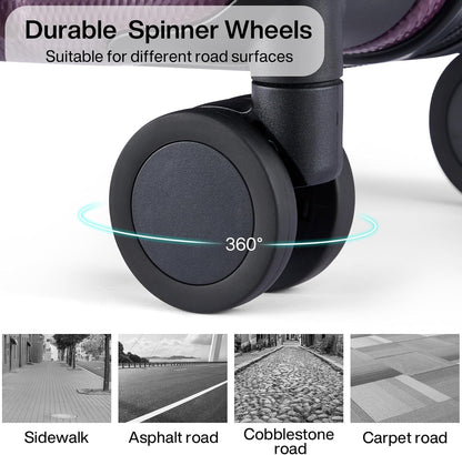 Hanke 29 Inch Luggage Suitcases With Spinner Wheels Lightweight PC hardside Rolling Suitcase With Travel Lock, Checked-Large 29-Inch Christmas Gifts for Birthday （Purple）