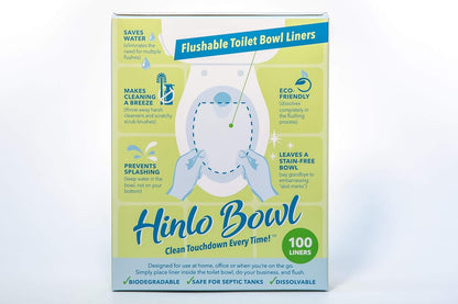 Hinlo Bowl Disposable Toilet Bowl Liners - Hygienic RV Toilet Liners, Bathroom Splash Guard for Toilets Flushable Commodes Liner Septic Safe Disposable Paper Liner Stain Prevention - 100 Pcs