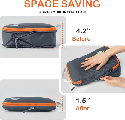Cipway Compression Packing Cubes, Ultralight Luggage Organizer Bags, Travel Essentials for Carry on Suitcase (3 Piece,Gray)