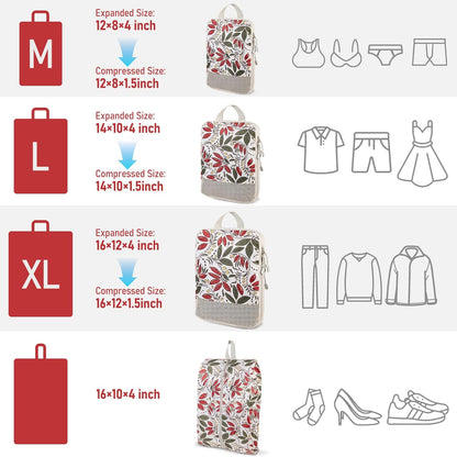 4-Piece Packing Cube Set - Lightweight Luggage Organizers for Travel, Vacation and Suitcases - Durable Accessories with Compression