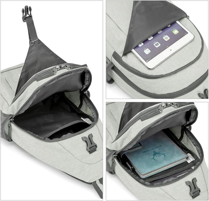 G4Free Sling Bag RFID Blocking Sling Backpack Crossbody Chest Bag Daypack for Hiking Travel(Gainsboro)