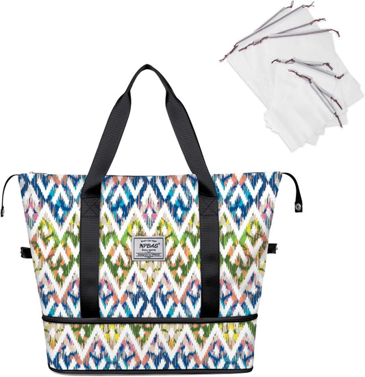 NPBAG Women Travel Duffel, Multi Functional Large Expandable Weekender Carry-on Tote, Gym Workout Overnight Bag, Mommy Hospital Bag for Labor and Delivery