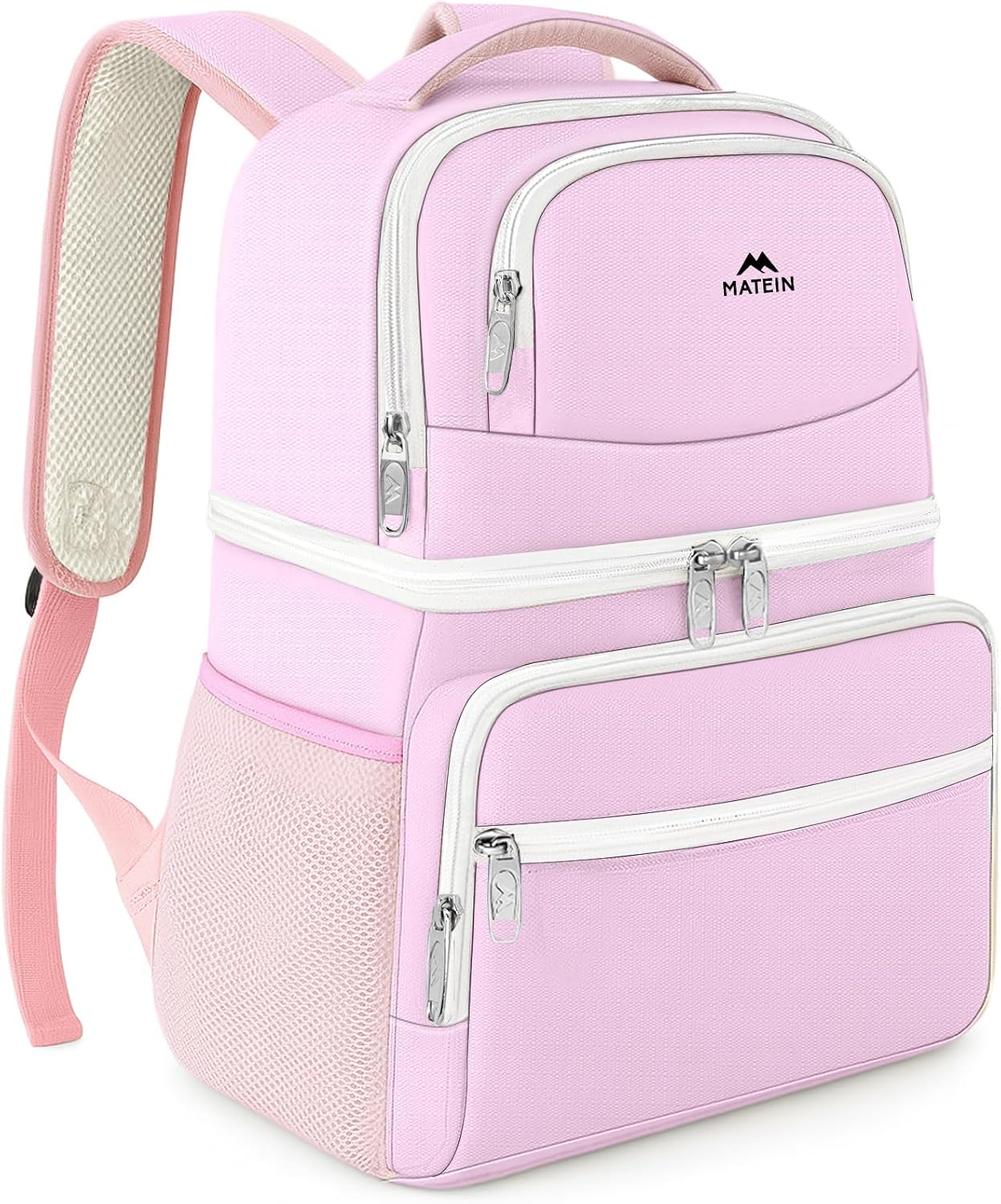 MATEIN Cooler Backpack, 26 Cans Insulated Lunch Backpack for Men Women, Leakproof Double Layer Lunch Cooler Bag Lightweight Soft Lunch Backpack with Cooler Compartment, Beach Camping Hiking Beer Gifts