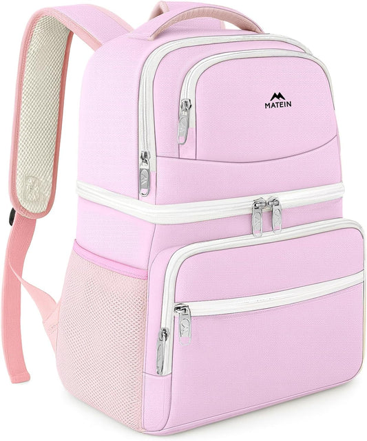 MATEIN Cooler Backpack, 26 Cans Insulated Lunch Backpack for Men Women, Leakproof Double Layer Lunch Cooler Bag Lightweight Soft Lunch Backpack with Cooler Compartment, Beach Camping Hiking Beer Gifts