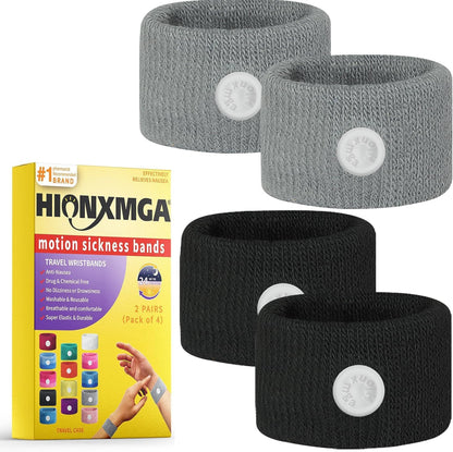 Motion Sickness Bands/Acupressure Nausea Wristband for Nausea,Sea Sickness Wristbands for Natural Relief of Morning Sickness,Dizziness, Motion Sickness(Car, Sea, Flying Travel Sickness)
