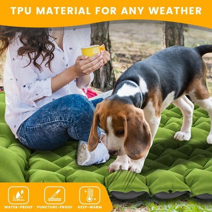 Ultralight Camping Sleeping Pad with Built-in Pillow & Foot Pump, Compact Inflatable Air Mattress for Backpacking, Hiking, Tent, Travel Camp & Outdoor Adventures