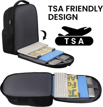 BIKROD Backpack for Men, TSA Travel Backpack, College Backpacks Water Resistant Back Pack with USB Charging Port, Business Anti Theft Durable Computer Bag Gifts Fits 17.3 Inch Laptop, Grey