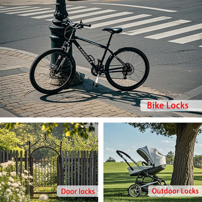 3.3mm (1/8 Inch) Outdoor Travel Stainless Steel Security Cable-3ft Luggage Lock Safety Wire Flexible Steel Wire Rope with Double Loop Safety for Luggage, Bike, Lock (Balck+Red, 3ft-(2Pack)