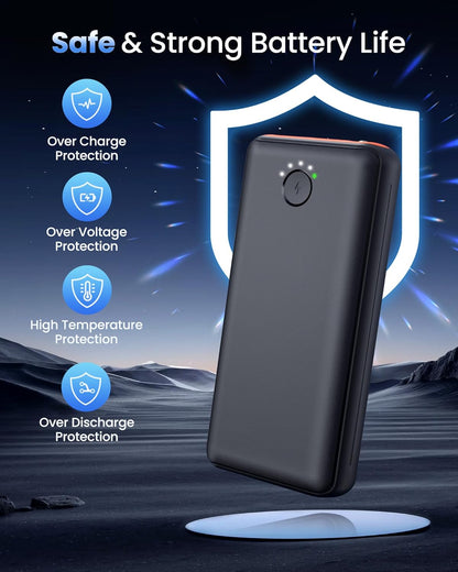 Portable Charger Power Bank 40000mah, USB C Fast Charging 22.5W External Battery Pack Phone Charger Quick Charge with 3 Outputs & 2 Inputs for iPhone Samsung Galaxy Android Travel Camping