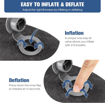 Rewondah Inflatable Travel Pillow for Sleeping Airplane - Inflatable Neck Pillow for Traveling on Plane with Washable Cover, Blow up Neck Travel Pillow for Airplanes, Cars - Portable and Comfortable