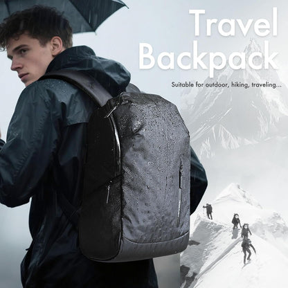 hk Waterproof Travel Backpack for Men – Lightweight 30L Laptop Backpack with 17.3" Compartment, Anti Theft Black Bag for Work, College, Hiking, Carry-On Use